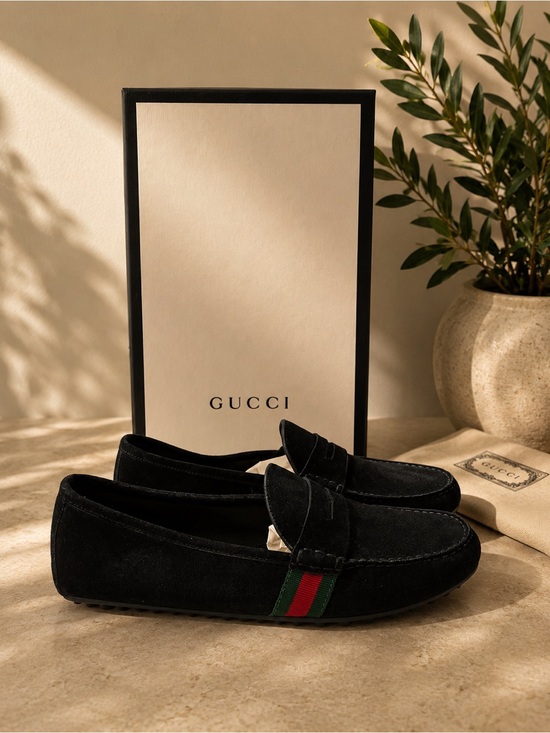 Gucci Other - Gucci Black Suede Men's Loafers